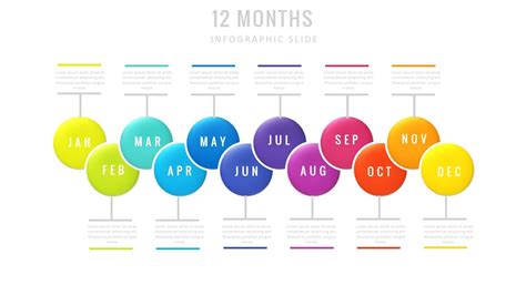 12 Months Timeline Infographics Powerpoint Marketing Former Riset