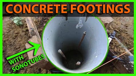 How To Pour Concrete Footings With Piers Using Sonotubes Youtube