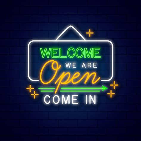 Free Vector We Are Open Sign Theme