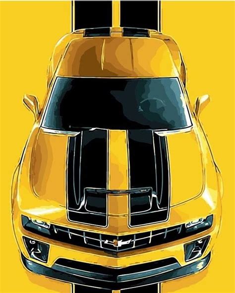 Black And Yellow Chevrolet Camaro Paint By Number Modern Paint By