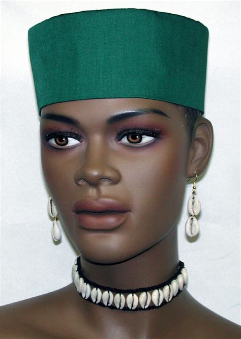 African Hat Elegant Green Kufi Hat For Women