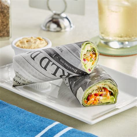 Choice 12 X 12 Newspaper Print Deli Sandwich Wrap Paper 100pack