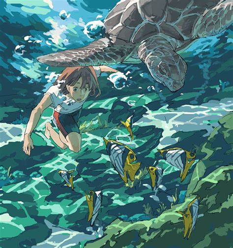 Underwater Animation Art Anime Scenery Ocean Art