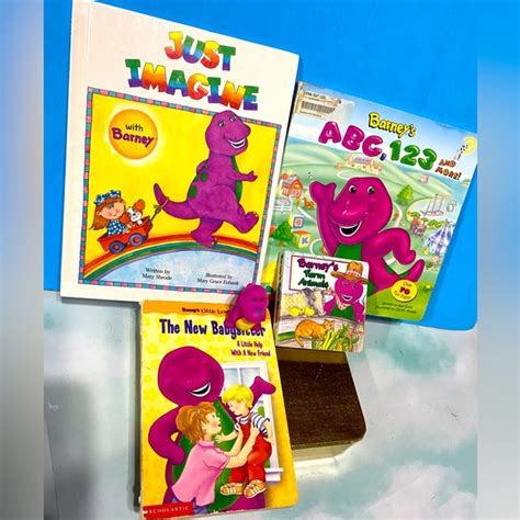 Barney Toys Barney The Purple Dinosaur Vtg 9s Book Bundle Of 4