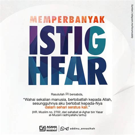 Begitupun orang yang beragama islam. Agama adalah Nasehat on Instagram: ". . MEMPERBANYAK ISTIGFAR . Rasulullah shallallahu 'alaihi ...