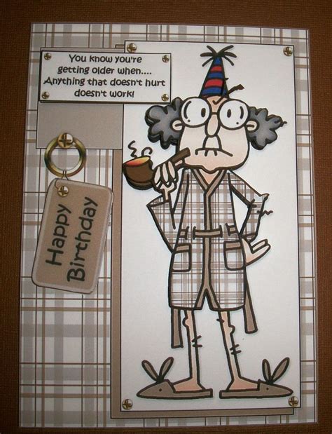 Handmade Greeting Card 3d Humorous Birthday With An Old Man Greeting