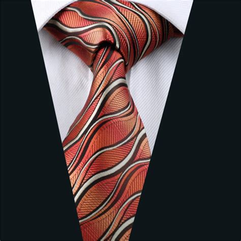 Dh 1176 Mens Silk Tie Red Novelty Necktie Silk Jacquard Ties For Men