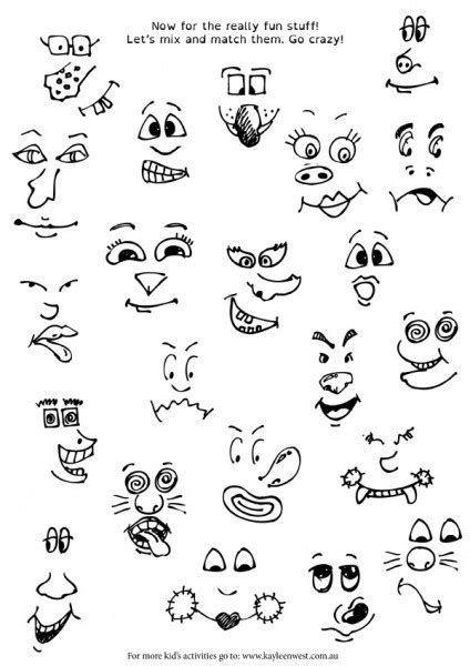 So what have i been up recently ? How to draw cartoon faces - basic cheat sheet for kids and ...