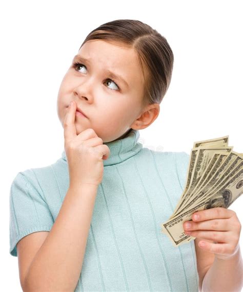 Cute Girl With Dollars Stock Image Image Of Holding 49520123