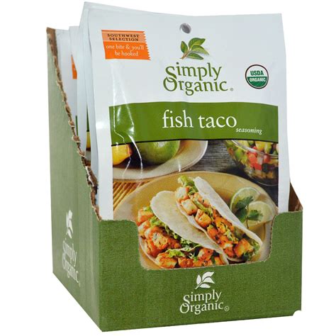 Simply Organic Fish Taco Seasoning 12 Packets 113 Oz 32 G Each