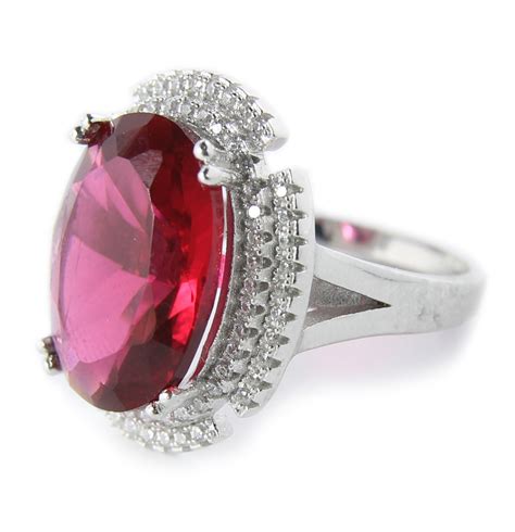 Clear cubic zirconia round vintage solitaire wedding engagement ring. Huge 3.5 Carats Red Cubic Zirconia Antique Engagement Ring on Sale below $100 - JeenJewels