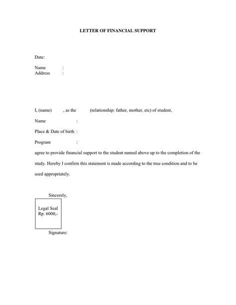 Always be polite and courteous. Letter Of Financial Support | Support letter, Lettering, Cover letter example templates