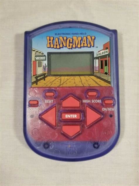Hangman Electronic Handheld Travel Game Milton Bradley 1995 Tested