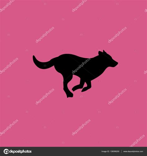 Running Dog Icon Illustration Isolated Vector Sign Symbol — Stock
