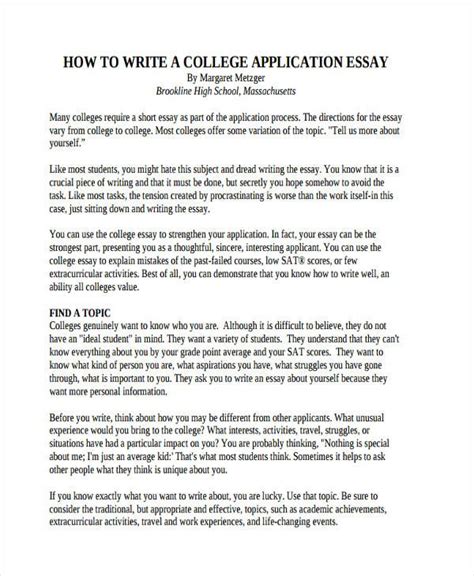 College Essay Examples College Application Essay College Essay