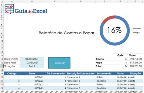 Controle De Contas A Pagar No Excel Guia Do Excel