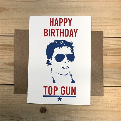 Top Gun Greeting Card Happy Birthday Top Gun Etsy