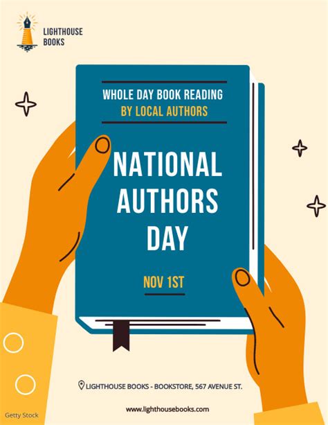 National Authors Celebration Flyer Template Postermywall