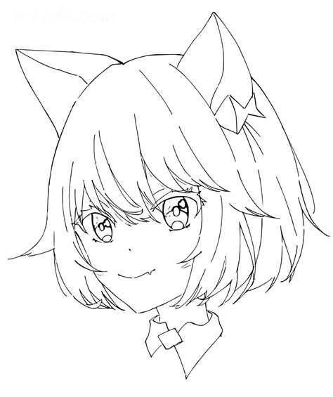 Anime Neko Girl Coloring Pages