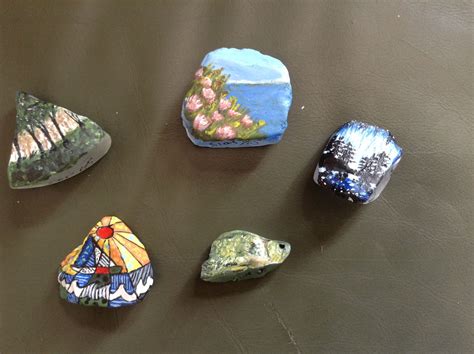 Miniature Painted Sea Glass Hand Painted Painted Rocks Miniatures