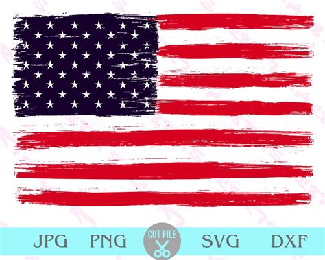 Distressed American Flag Svg Usa Flag Svg Grunge Flag Svg Etsy