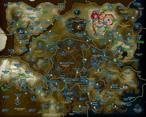 Botw Shrine Map From I 4 Em 2020 Com Imagens Zelda Mapa A Lenda
