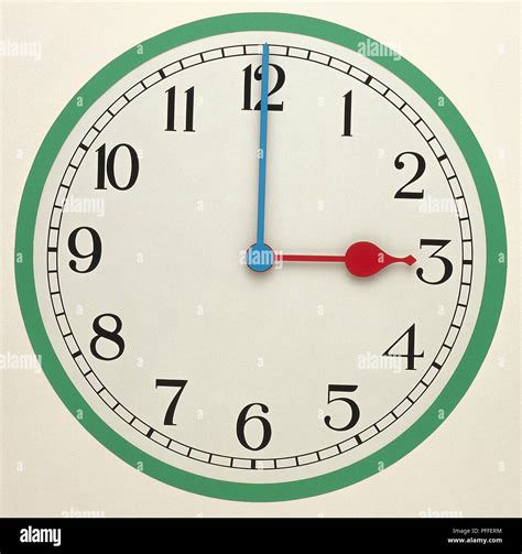 Clock Showing Three Oclock Stock Photo Alamy