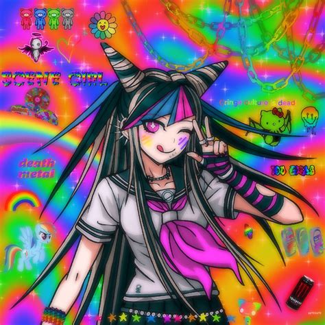 Rainbowcore Ibuki Glitchcore Anime Gothic Anime Danganronpa Characters