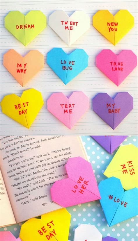 Diy Origami Heart Bookmark Amanda Gregorys Coloring Pages