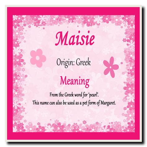 Maisie Personalised Name Meaning Coaster The Card Zoo
