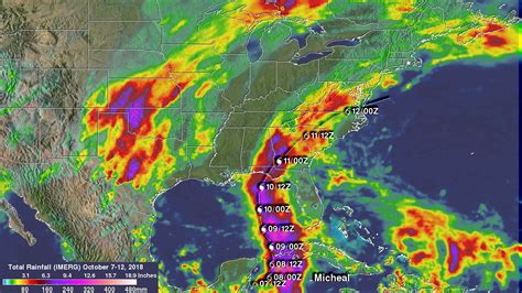 Hurricane Michaels Heavy Rainfall Measured By Nasa