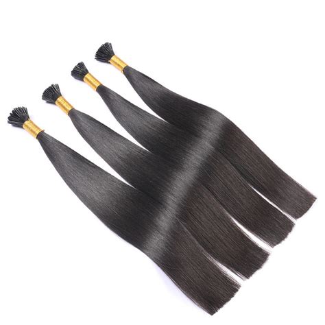 Remy Pre Bonded Hair I Tip Black Color Straight Human Hair Extensions