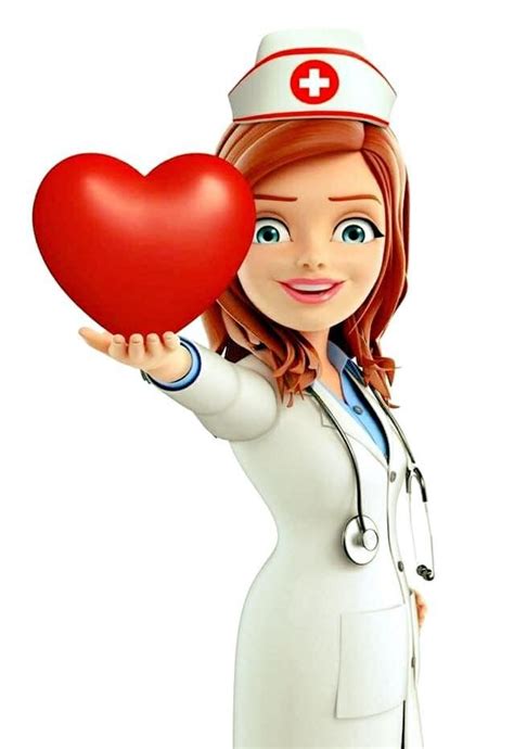 Enfermera carácter con pose de corazón Artofit