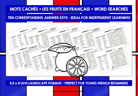 Fsl Fle French Fruits Word Searches