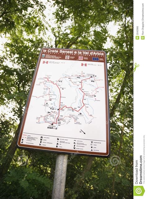 Sign With Map Showing Routes Stock Photo Image Of Rural Interest