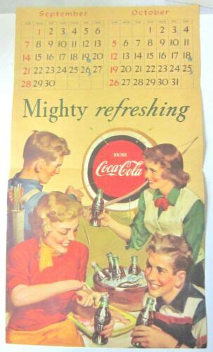 coca cola single calendar page 1950 s antique price guide details page