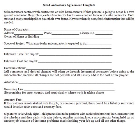 contractors agreement template dotxes