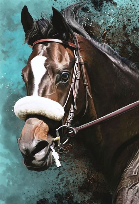 A Painting Of A Horse Wearing A Bridle
