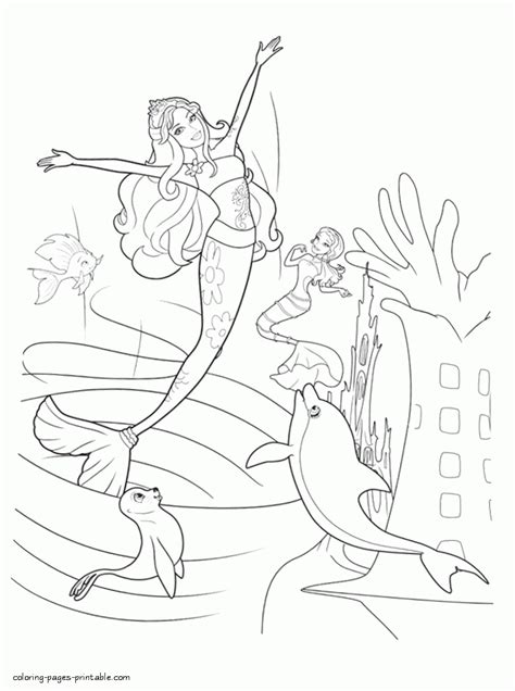 Merliah and sea pet coloring pages hellokids. Barbie in a Mermaid Tale coloring printables 17 ...