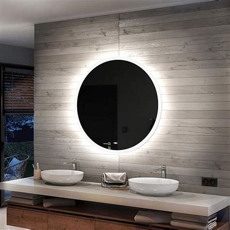 Artforma 500 Mm Modern Round Bathroom Mirror With Led Light And Additional Features Selection