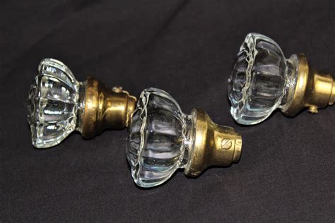 Three Vintage Crystal Glass Door Knobs