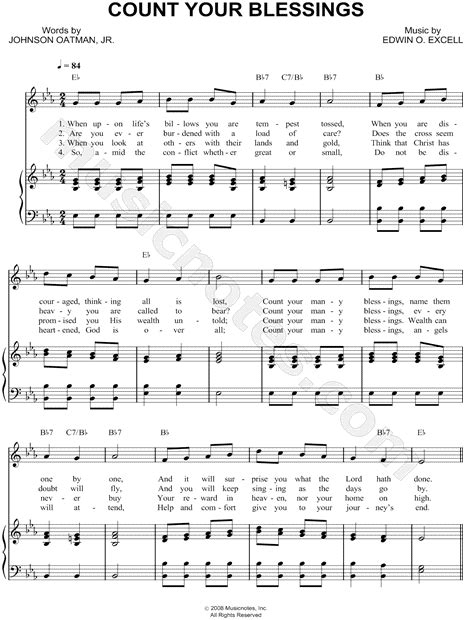 Edwin Othello Excell Count Your Blessings Sheet Music In Eb Major