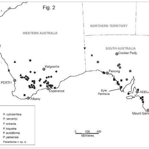 Map Of Southwestern Australia Showing Distribution Of Parartemia