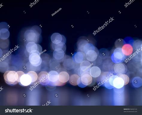 Blue City Lights Night Reflection On Stock Photo 96432122 Shutterstock