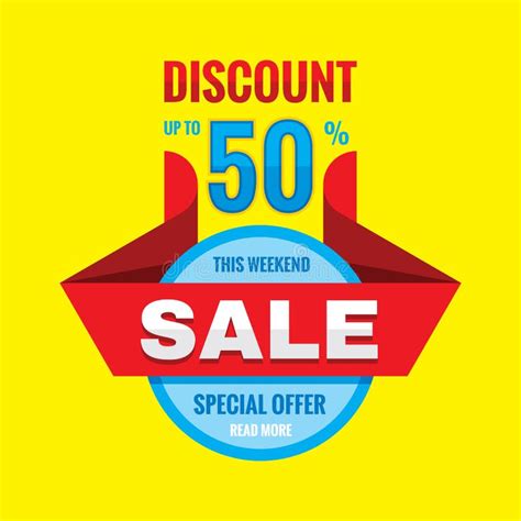 Sale Discount Up To 50 Vector Banner Concept Illustration Special Offer Abstract Advertising