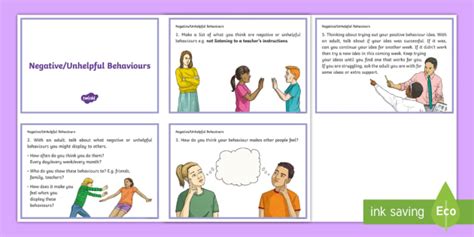 Examples Of Bad Behaviour In The Classroom Discussion Cards