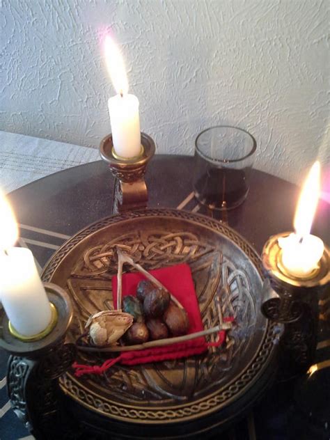 Hoodoo Magick Fixed Nutmegs Charging On The Altar Tea Light Candle