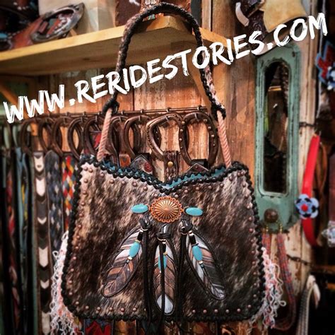 Tooled Leather Feathers And Cowhide Purse Made By The Girls At Re Ride