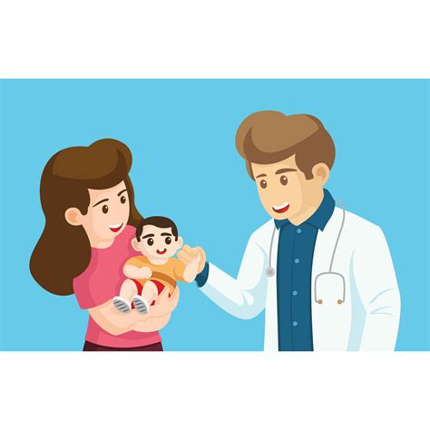 Mother And Her Baby With Doctor 1240494 Vector Art At Vecteezy