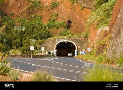 Road Tunnel Tunnels Tunneling Through A Mountain Mountains Entrance